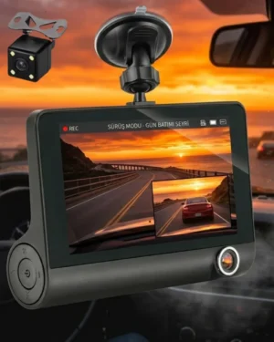 Çift Lens Araç Güvenlik Kamerası G Sensörlü Full HD
