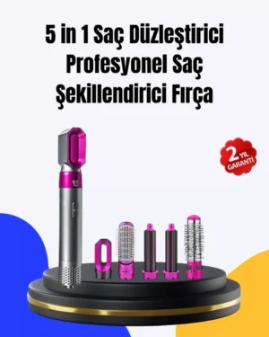5 Parça Saç Şekillendirme Seti Düzleştirme Dalga ve Bukle Yapma