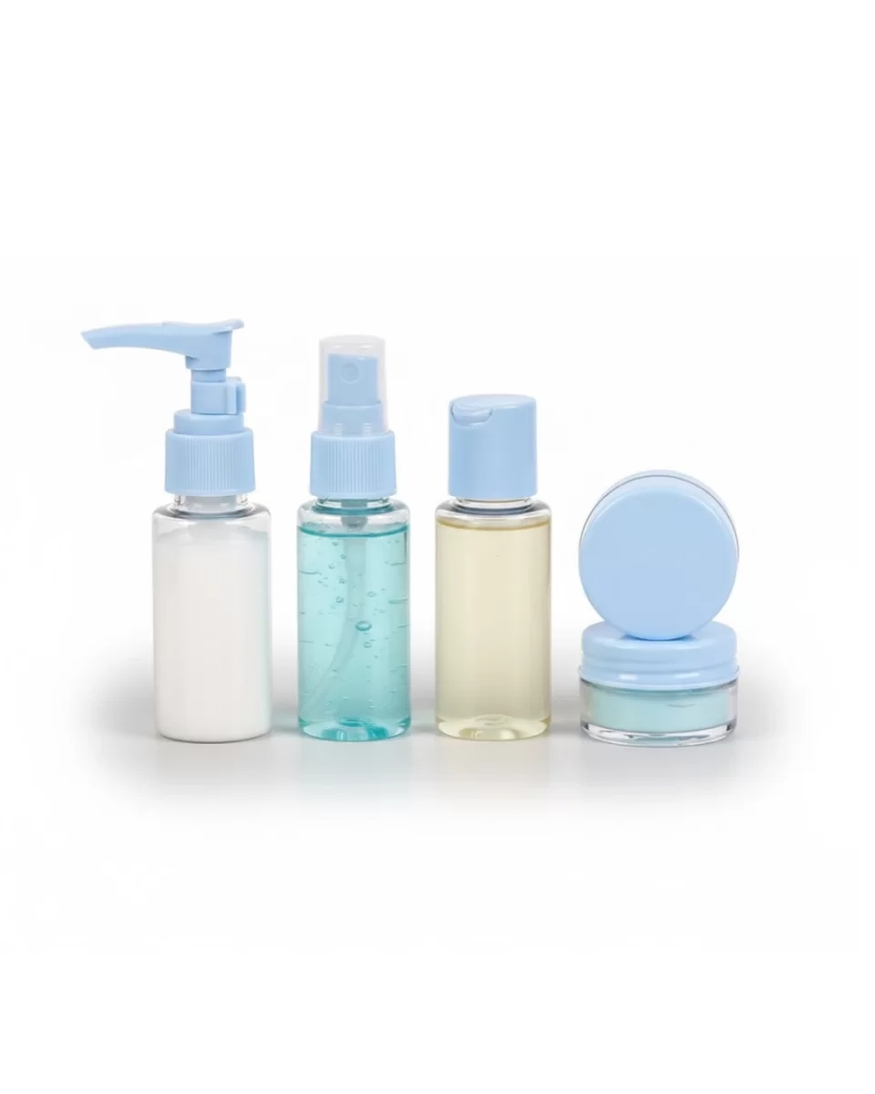 5’li Seyahat Dolum Şişe Seti 30 ml Şeffaf Taşıma Çantalı - Görsel 5