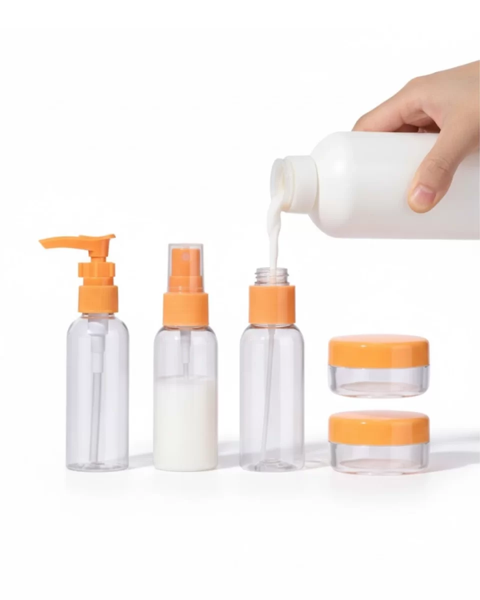 Seyahat İçin 5’li Şeffaf Kozmetik Kap Seti 30 ml - Görsel 3