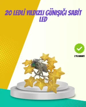 Dekoratif Yıldız Led Aydınlatma 20 Ledli 5 Metre Günışığı