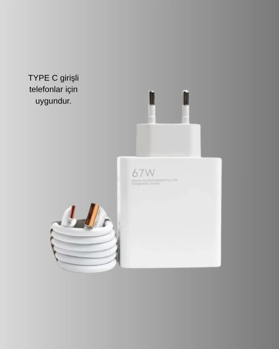 67W Süper Hızlı Şarj Adaptörü ve Kablo Seti – Güvenli, Kompakt ve Ergonomik Tasarım - Görsel 5