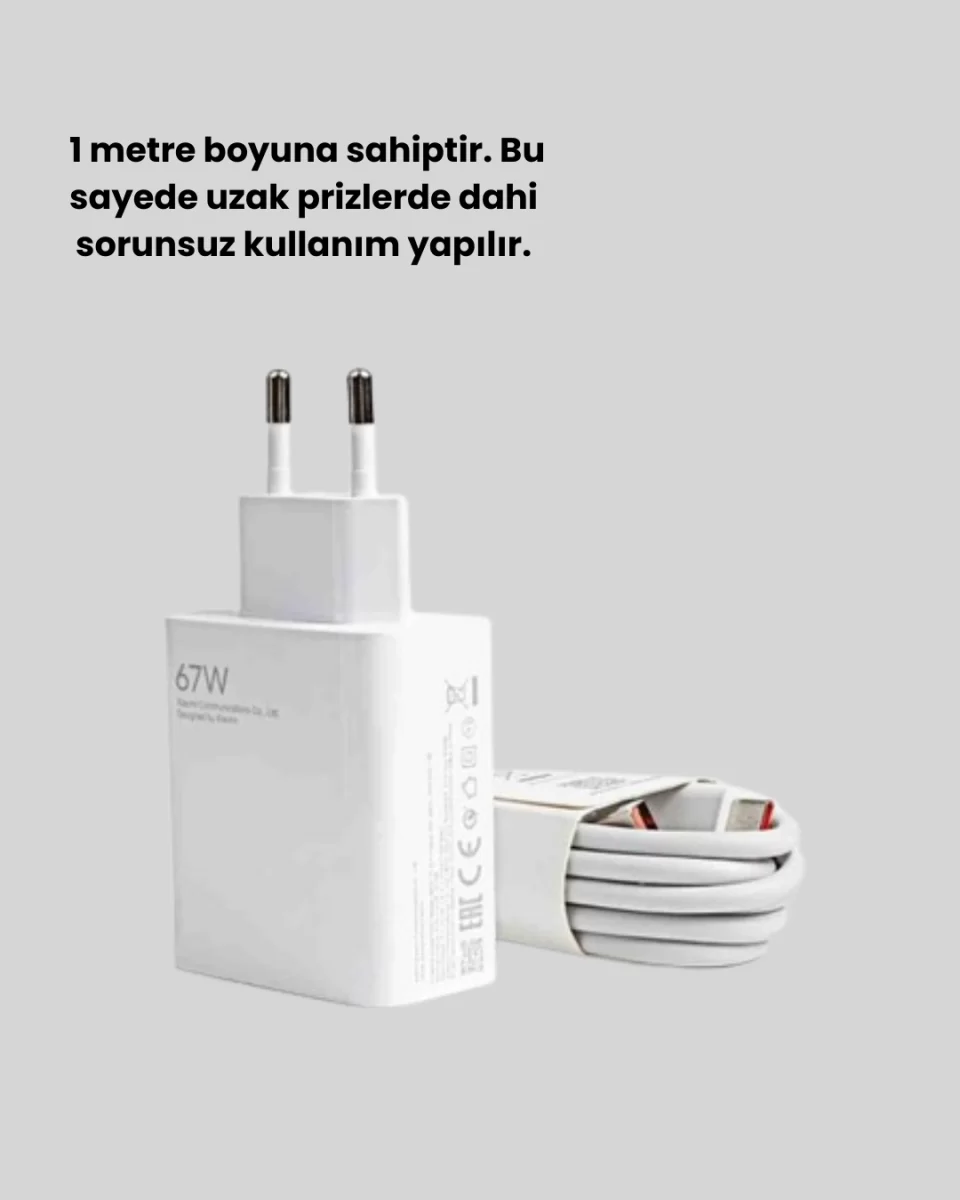 67 Watt Hızlı Şarj Aleti Poco F2 F3 F4 Uyumlu - Görsel 2