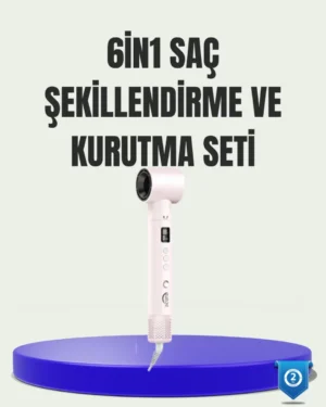 Çok Fonksiyonlu 6 Başlıklı Saç Kurutma ve Şekillendirme Seti