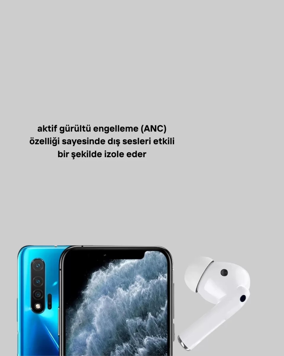 Gürültü Engelleme Özellikli Kablosuz Bluetooth Kulaklık – Type-C Hızlı Şarj - Görsel 2