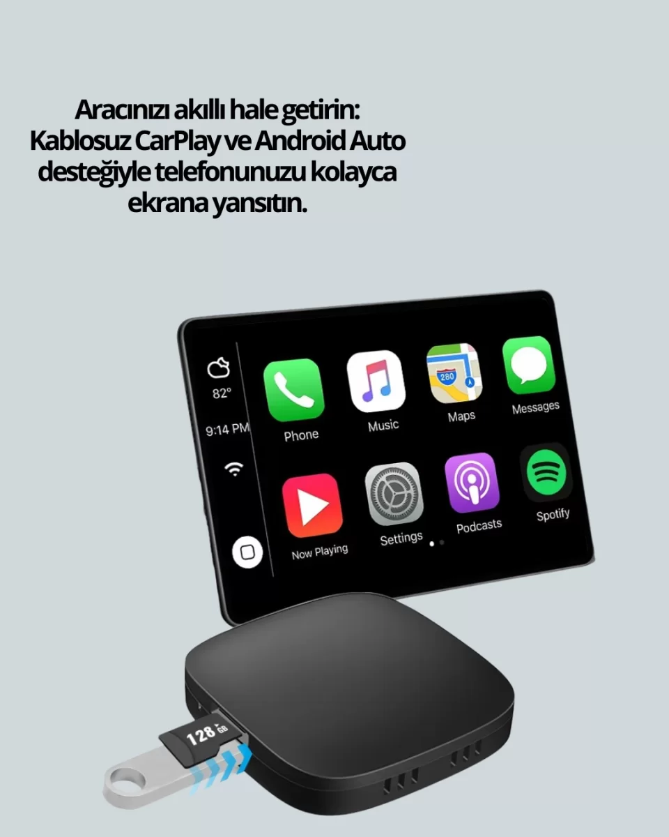 USB Girişli Tak Çalıştır Kablosuz Android Auto Cihazı - Görsel 2