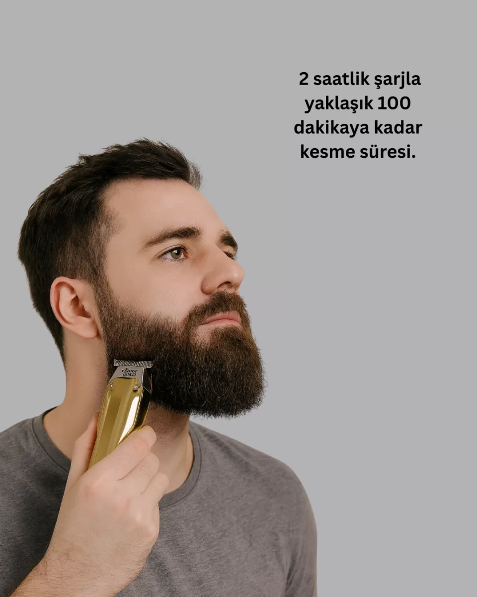 USB Şarjlı Saç Sakal Kesme Makinesi Hassas Detay Kesim İçin - Görsel 4