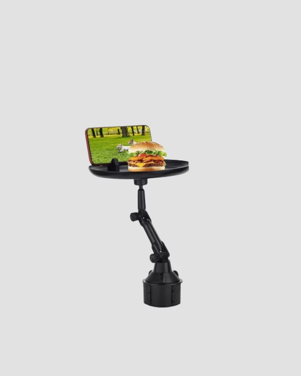 360° Döner Araç Bardaklık Tepsisi Geniş Yemek Alanlı Telefon Standlı - Görsel 5