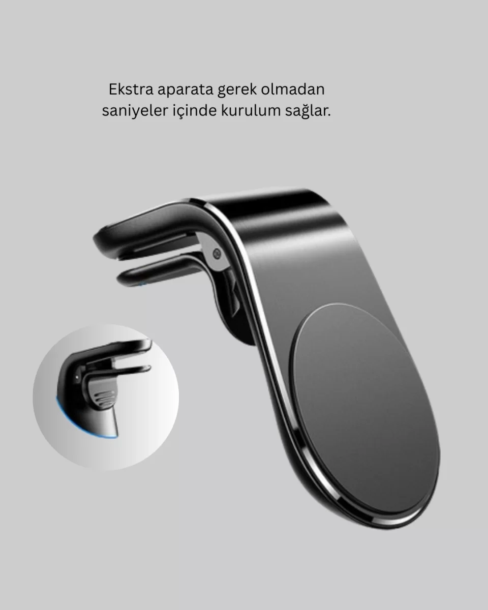 Kalorifer Izgaralı Manyetik Telefon Tutucu – Sarsıntı Geçirmez - Görsel 2