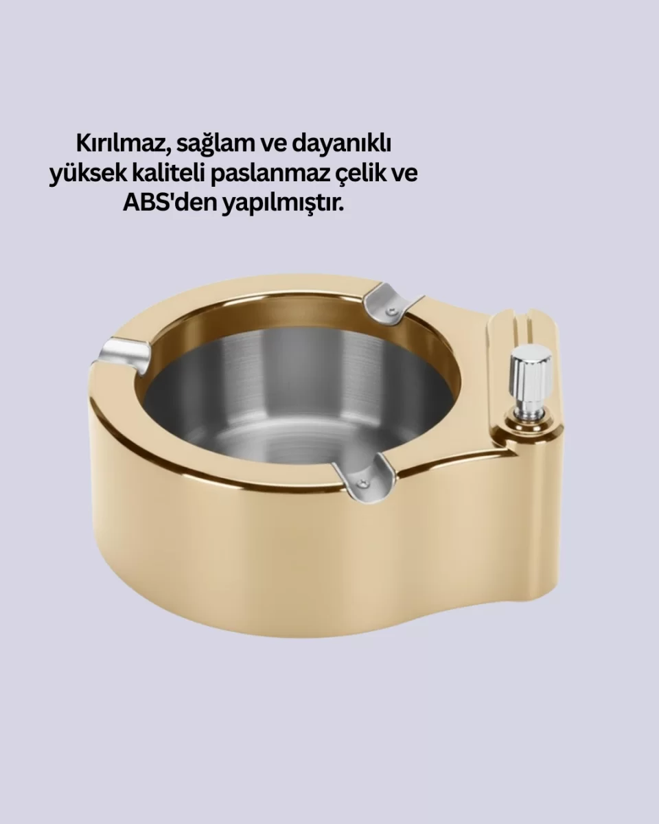 Çakmak Entegreli Küllük Yeniden Doldurulabilir Metal Gövde - Görsel 3