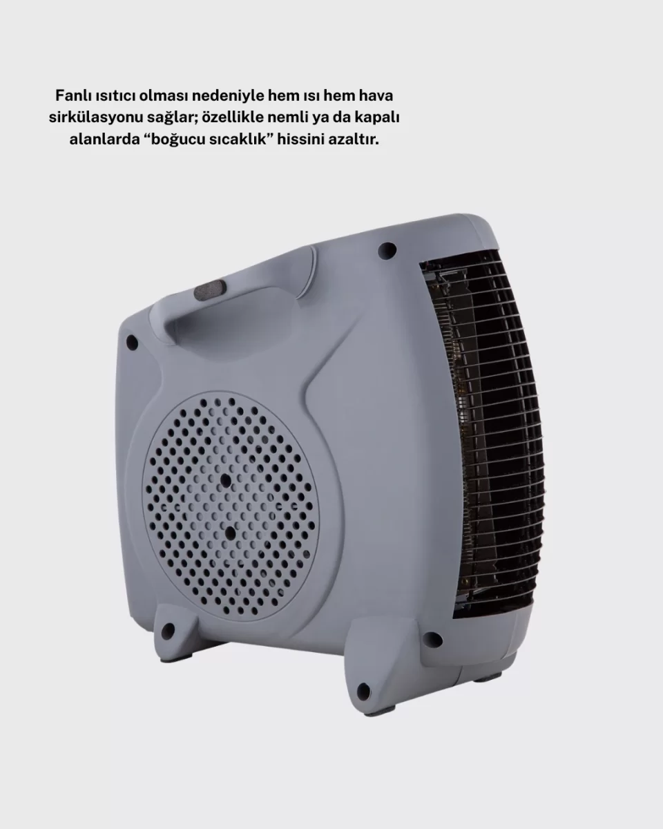 Güvenli Elektrikli Fanlı Isıtıcı Termostatlı Hızlı Isıtma - Görsel 5