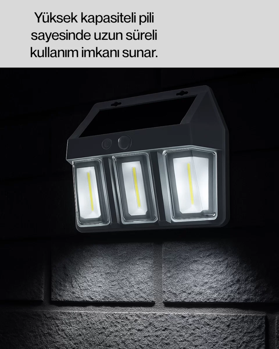 Güneş Enerjili Bahçe ve Duvar Aydınlatma – BK-618-3 LED Lamba - Görsel 5