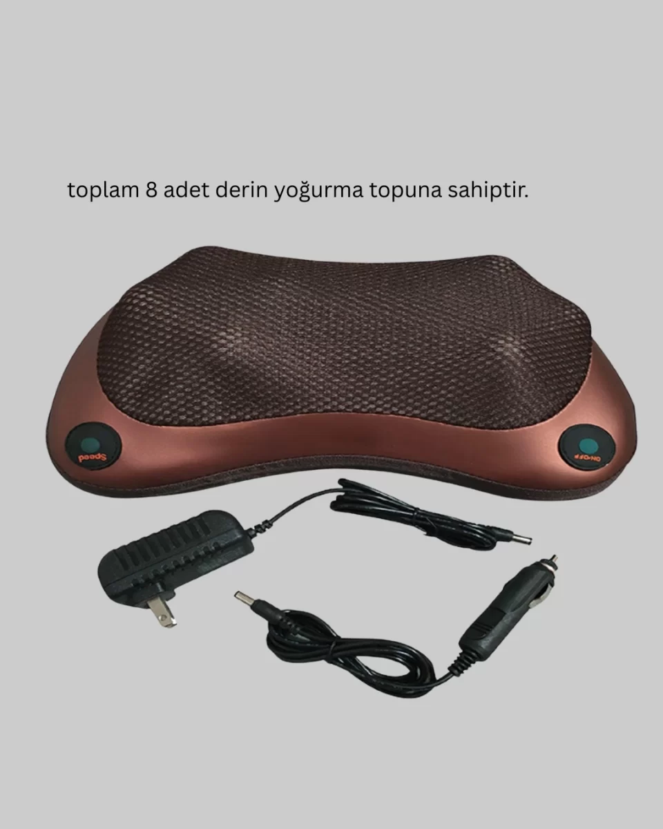 Çok Fonksiyonlu Boyun Bel Sırt Masaj Yastığı Araç İçi Uyumlu - Görsel 5