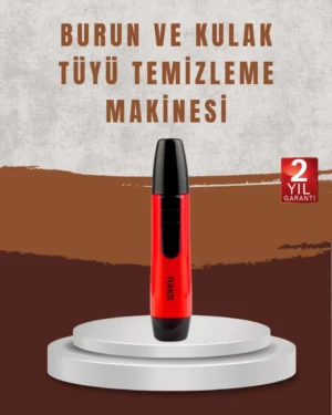 Raks Leo Burun Kulak Tüy Alma Makinesi 45 dk Şarj Süreli Kırmızı