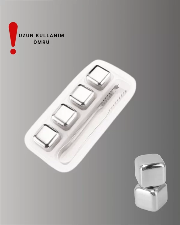 Hızlı Soğutma Özellikli Paslanmaz Metal Buz Küpü Takımı - Görsel 3