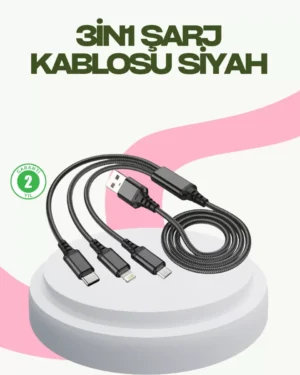 Hızlı Şarj Destekli Çoklu Şarj Kablosu – Seyahat ve Günlük Kullanım