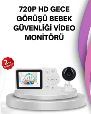 Gece Görüşlü Bebek Kamerası Ninni ve Alarm Özellikli