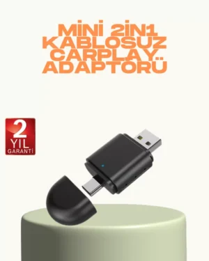 Kablosuz CarPlay ve Android Auto Adaptörü – USB-A & Type-C Girişli Akıllı Dönüştürücü