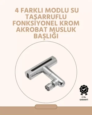 360° Dönüşlü Su Akışı Başlığı | 4'ü 1 Arada Kullanım