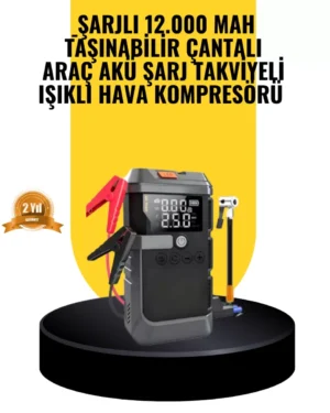 Işıklı Hava Kompresörlü Taşınabilir Akü Takviye Ünitesi