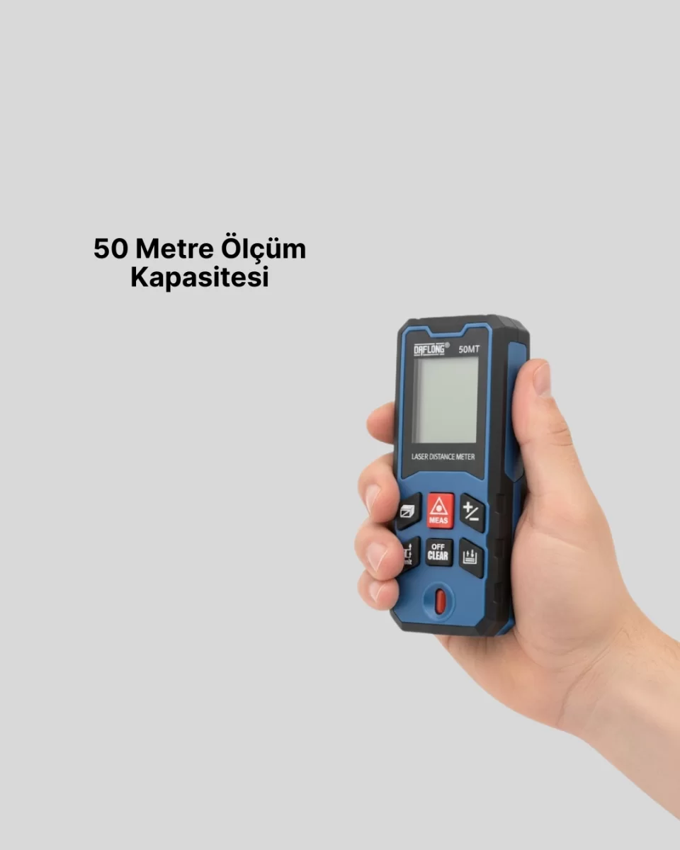 Profesyonel Lazer Metre Hassas Ölçüm ve Dijital Ekran - Görsel 4