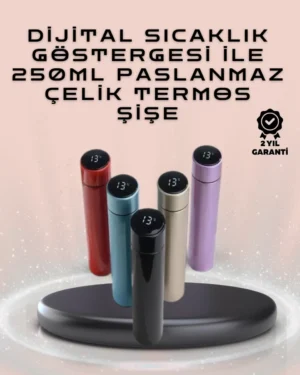 250ml LED Ekranlı Paslanmaz Çelik Akıllı Termos