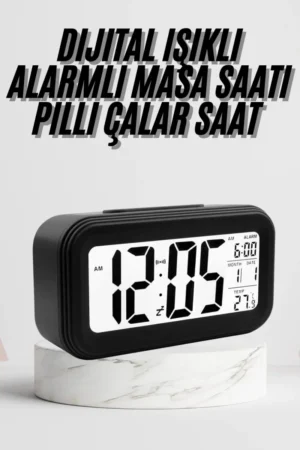 Dijital Masa Saati Termometre Takvim Led Ekran Pilli Ev Ofis Masası