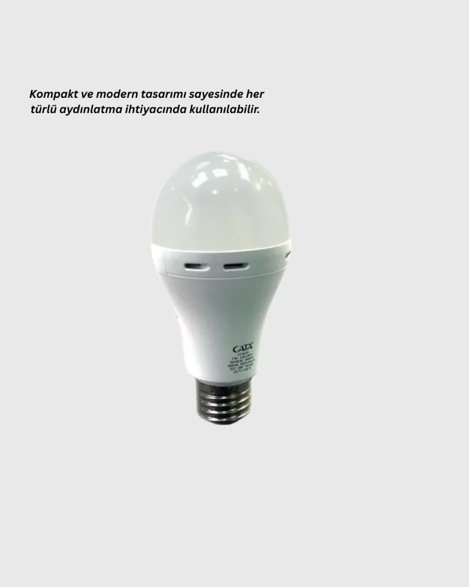 Acil Durumlar İçin Şarjlı LED Ampul 6400K Soğuk Beyaz 30 Watt - Görsel 4