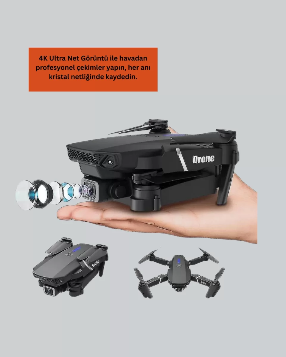 Wifi FPV Canlı Görüntü Aktarımlı Katlanabilir Drone - Görsel 2