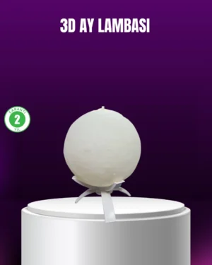 Şarjlı 3D Baskılı 16 Renk Ay Lambası  Stand