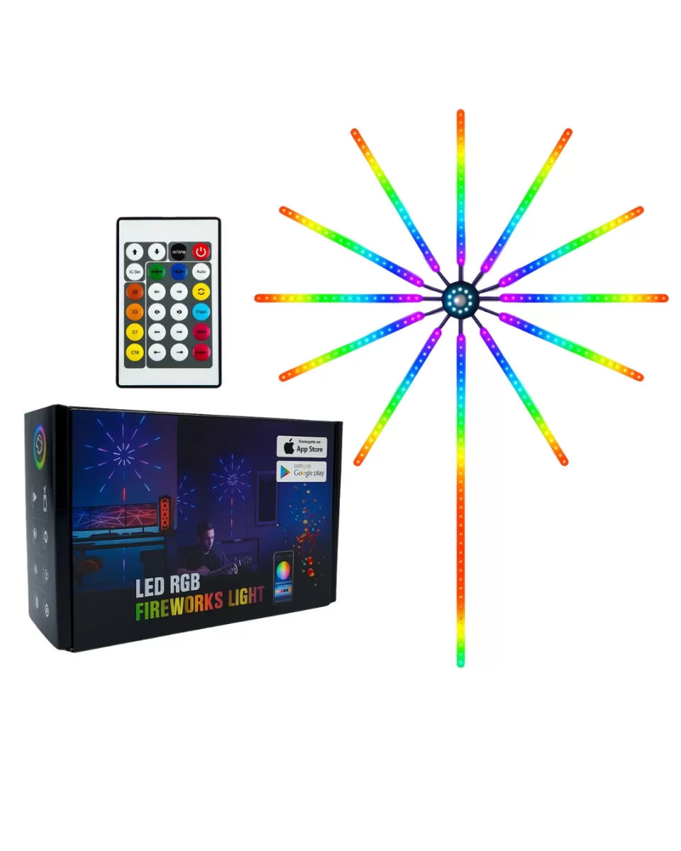 Akıllı RGB LED Havai Fişek Duvar Lambası Kumandalı ve Uygulama Kontrollü - Görsel 2