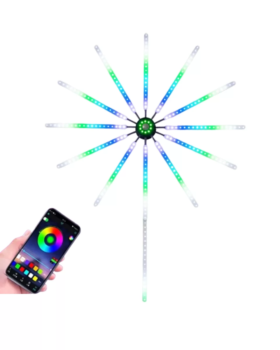 Akıllı RGB LED Havai Fişek Duvar Lambası Kumandalı ve Uygulama Kontrollü - Görsel 3