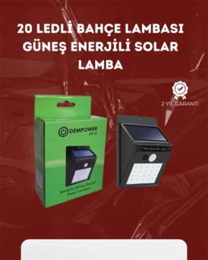 Su Geçirmez 20 LED Solar Aydınlatma | Dış Mekan için PIR Hareket Sensörü ile Akıllı Işık