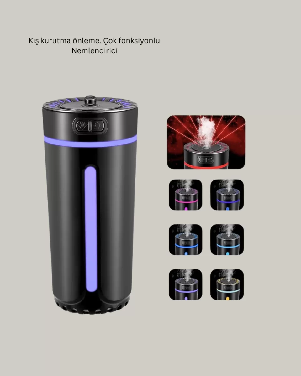 Ultrasonik Nemlendirici LED Işıklı Aromaterapi Difüzör Sessiz Çalışma - Görsel 2