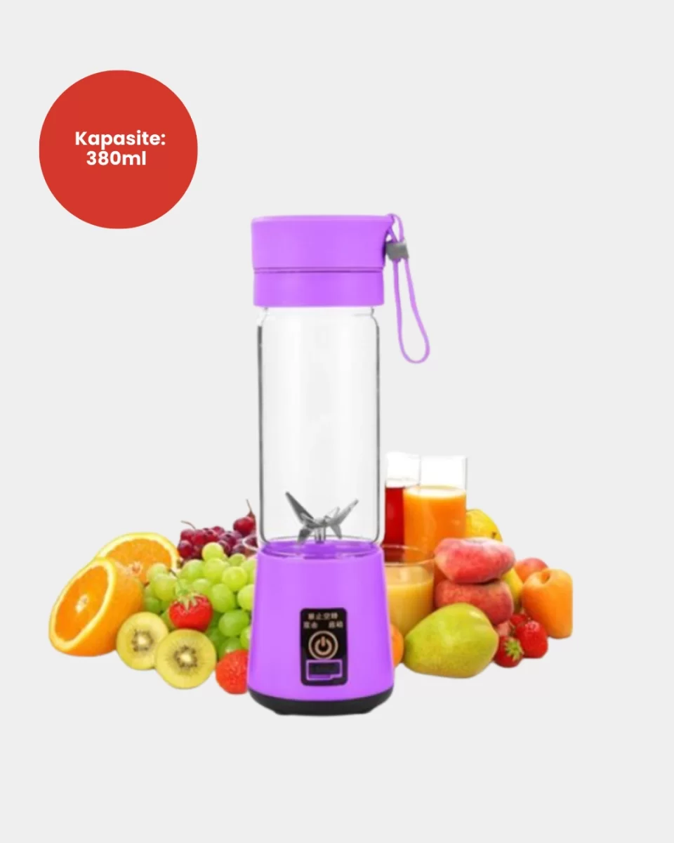 Taşınabilir Şişe Blender 380ml Şarjlı Spor Smoothie Shake Karıştırıcı - Görsel 5