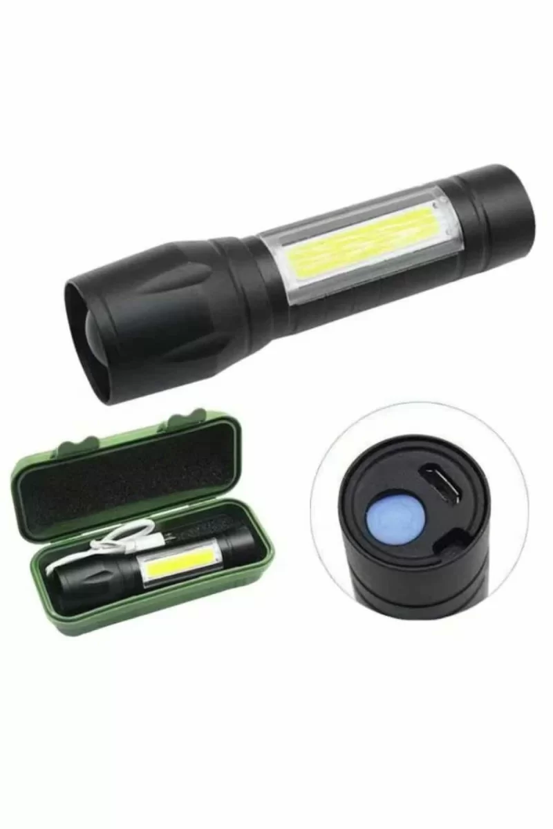 EL Feneri Uzun Menzilli Usb Şarj Edilebilir Kamp Lambası - Görsel 3