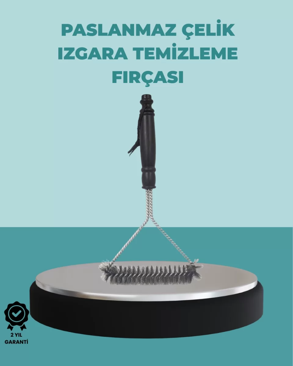 Uzun Saplı Paslanmaz Çelik Izgara Temizlik Fırçası