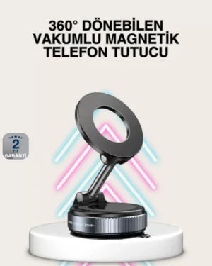 Güçlü Mıknatıslı Vakumlu Araç Telefon Tutucu Alüminyum Gövde