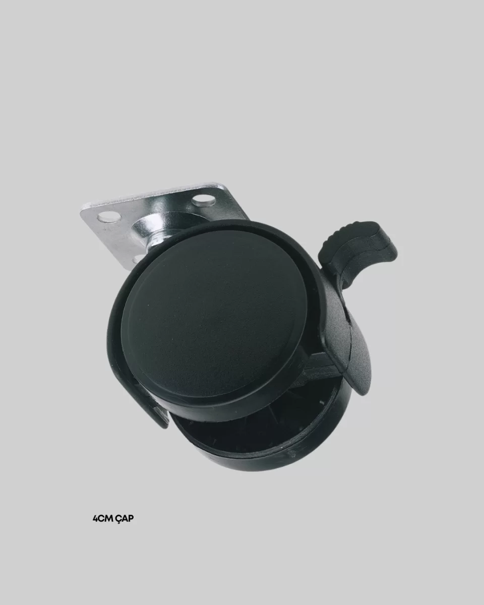 Dolap ve Raflar İçin 4 cm Kilitli Tekerlek Tekli - Görsel 3