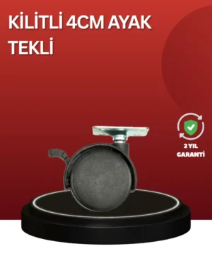 Sessiz Dönen Kilitli Mobilya Tekerleği 4 cm