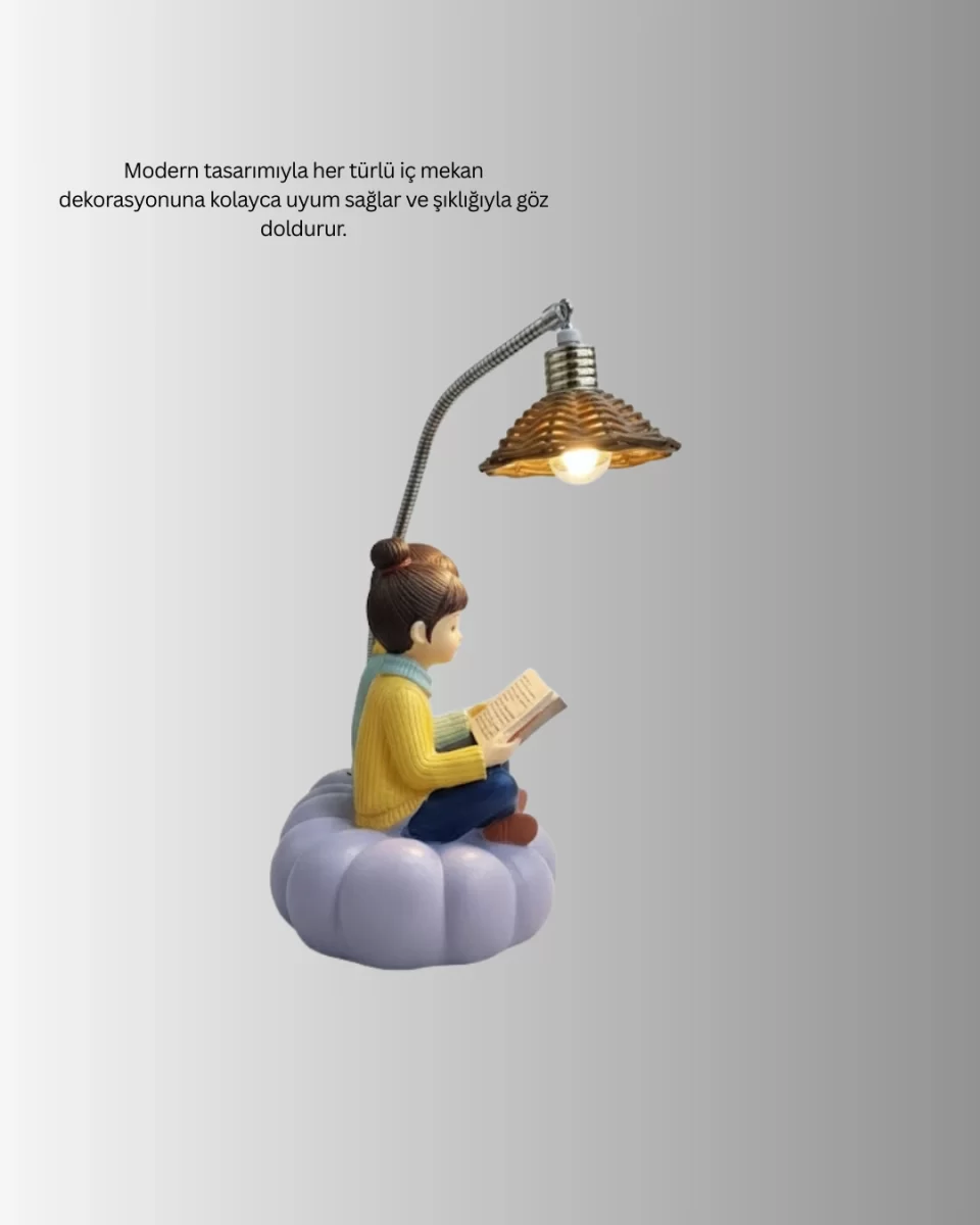 Romantik Çift Figürlü Okuyan Çift Masa Lambası Dekoratif LED Aydınlatma - Görsel 4
