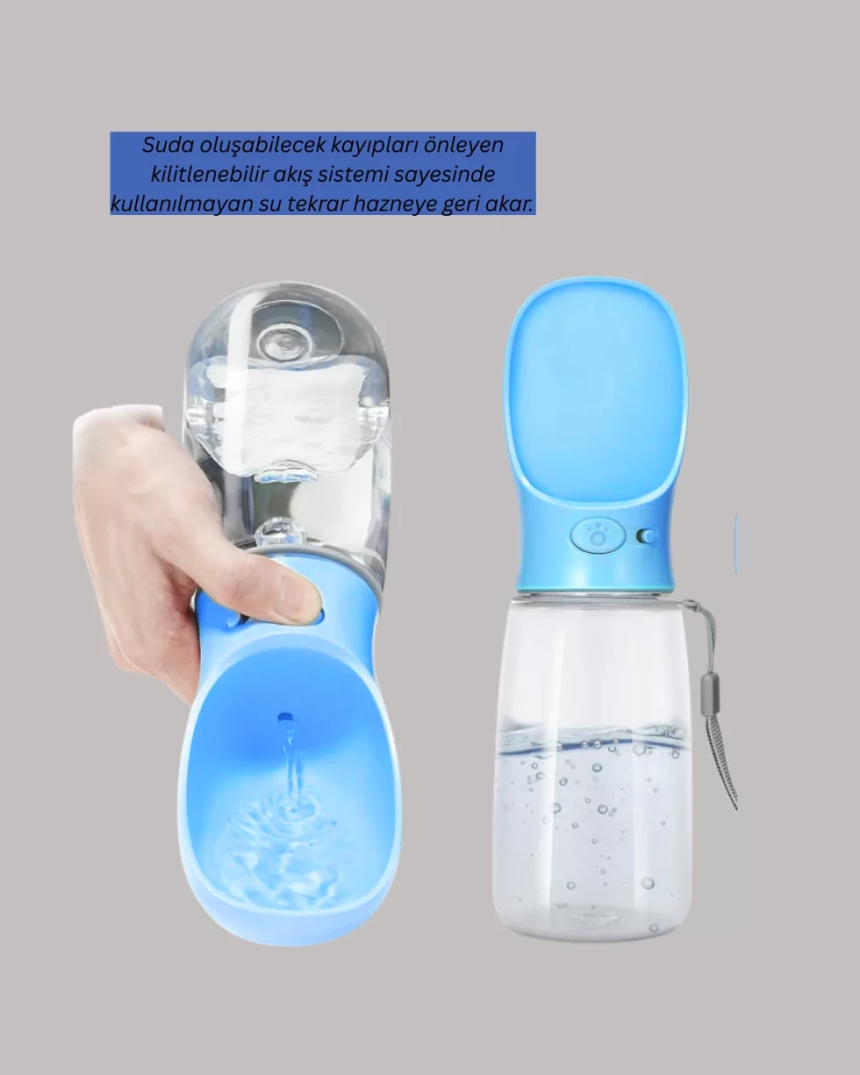 Sızdırma Önleyici Silikon Halkalı Pet Su Dispenseri Gezi Seyahat İçin - Görsel 2