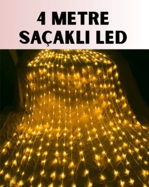4 Metre Icicle Şelale Led Yılbaşı Perde Işık Sıcak Ambiyans