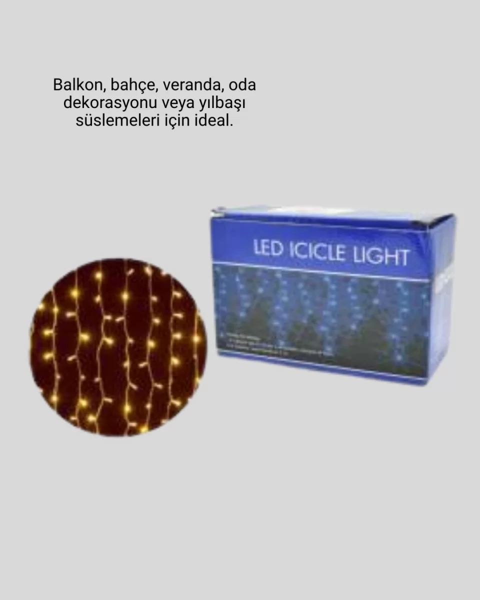 4 Metre Icicle Şelale Led Yılbaşı Perde Işık Sıcak Ambiyans - Görsel 2