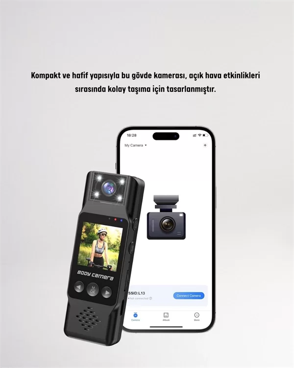 WiFi ile Uzaktan Erişimli Mini Kamera – 1200mAh Batarya, 1080P Video Çekimi - Görsel 3