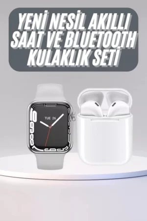 Akıllı Saat Kulaklık Hediyeli Uyku ve Sağlık Takibi Yapabilen Uzun Ömürlü