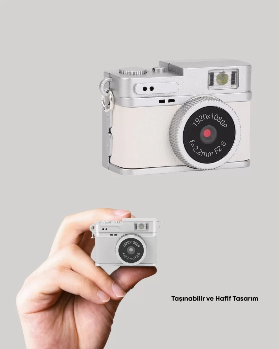 Kompakt Mini Kamera Retro Tasarım 128GB Hafıza 1080P Video - Görsel 3