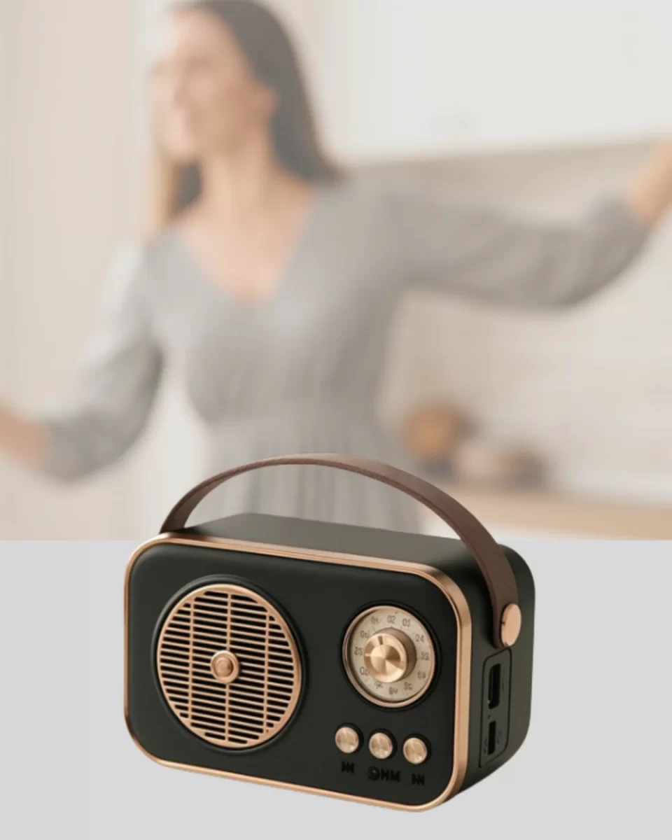 Retro Tarz Kablosuz Radyo – Bluetooth, USB ve TF Kart Girişli - Görsel 5