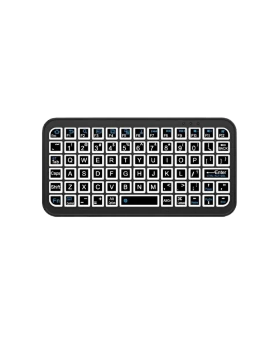 Siyah Kablosuz Mini RGB Işıklı Klavye Bluetooth 5.2 İnce Tasarım - Görsel 2