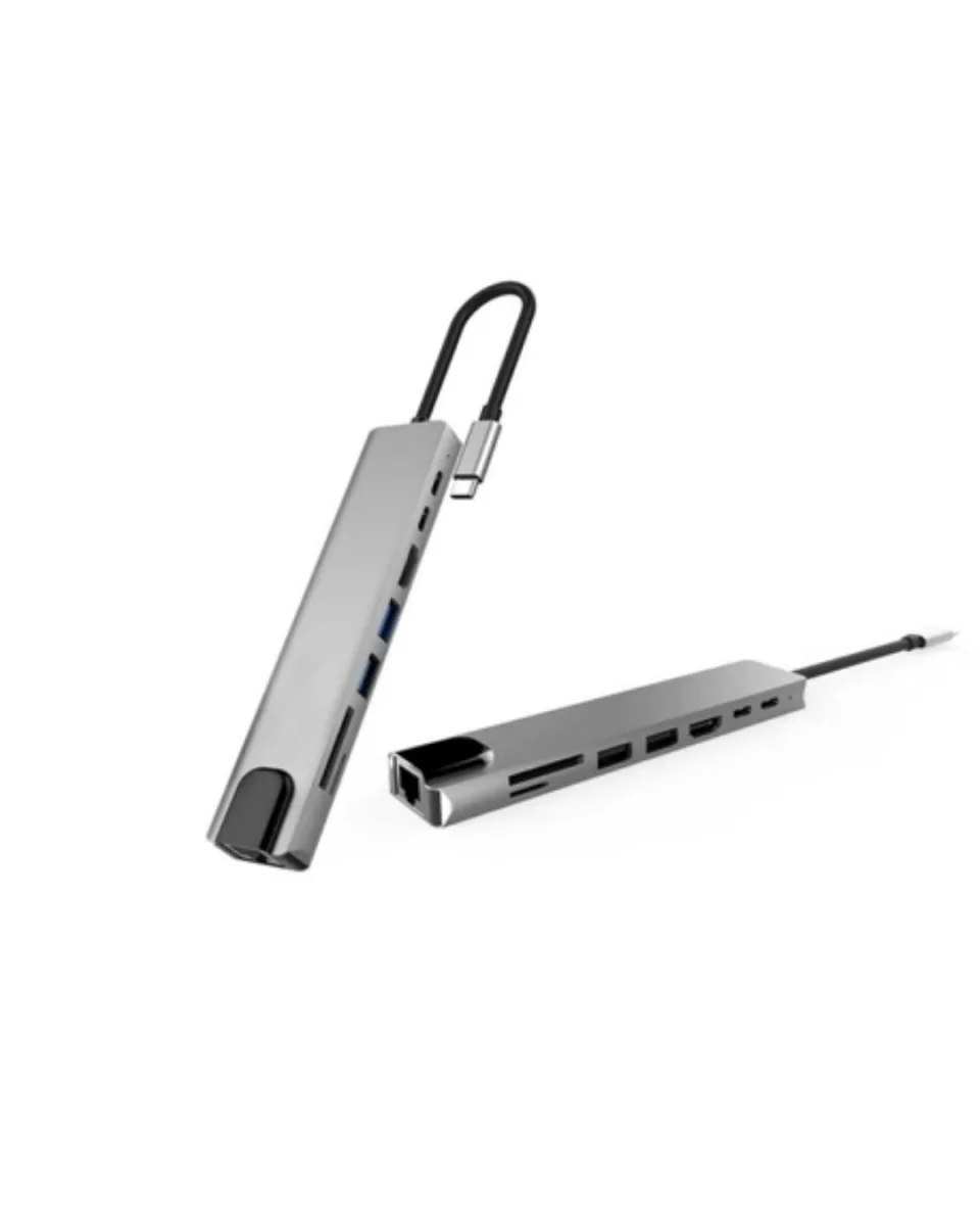 USB C Çoklu Port Adaptör HDMI USB Ethernet SD Kart Hub - Görsel 4